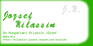 jozsef milassin business card