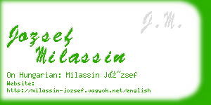 jozsef milassin business card